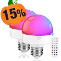 Ampoule rechargeable avec RGB et télécommande - E27 - 2 Pcs.